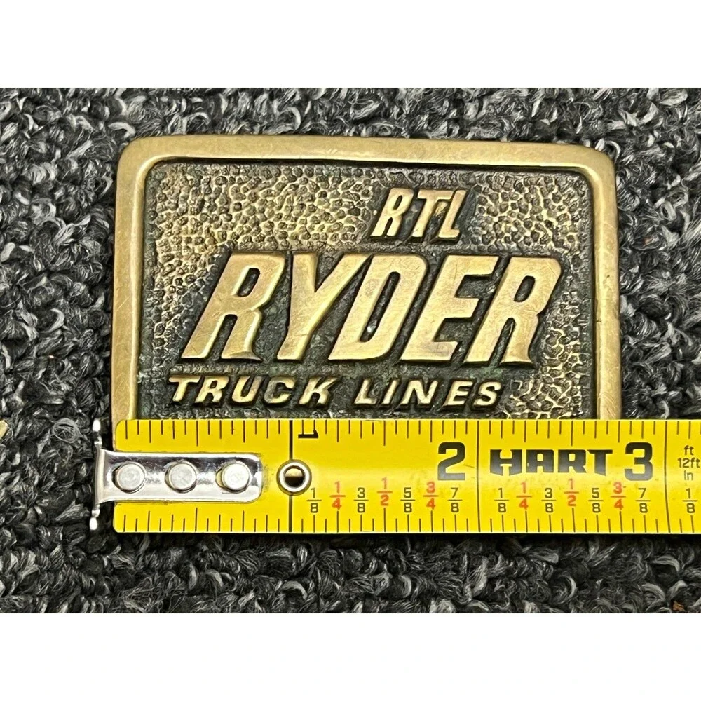 Ryder Truck Lines RTL Solid Brass Belt Buckle - Vintage BTS 1978